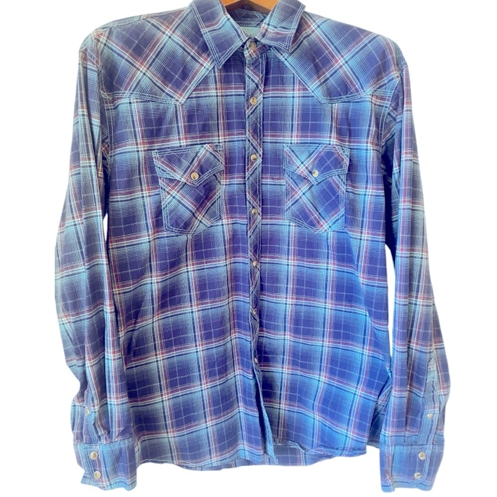Mens WRANGLER Western Shirt Size Large Snap 20X Competition Vintage